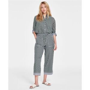 Nautica Womens Pull On Casual Trouser Pants, Green, NWT